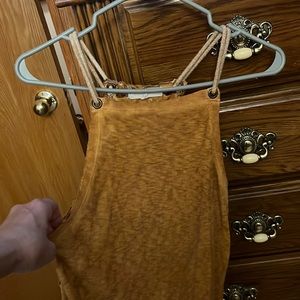 Gold, distressed, look tank top